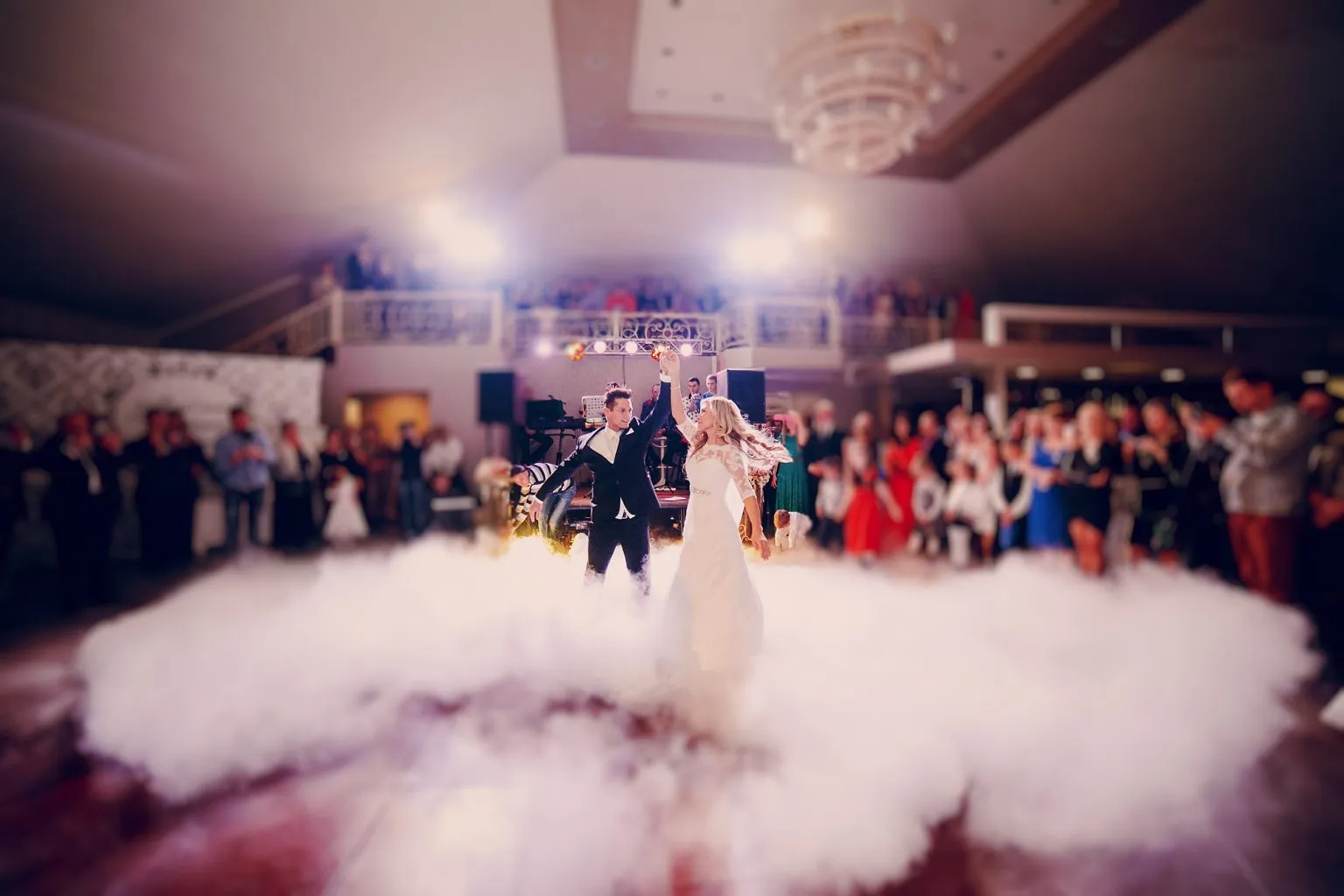 Dry ice fog machine visual effect with coordinated event lighting in Canberra