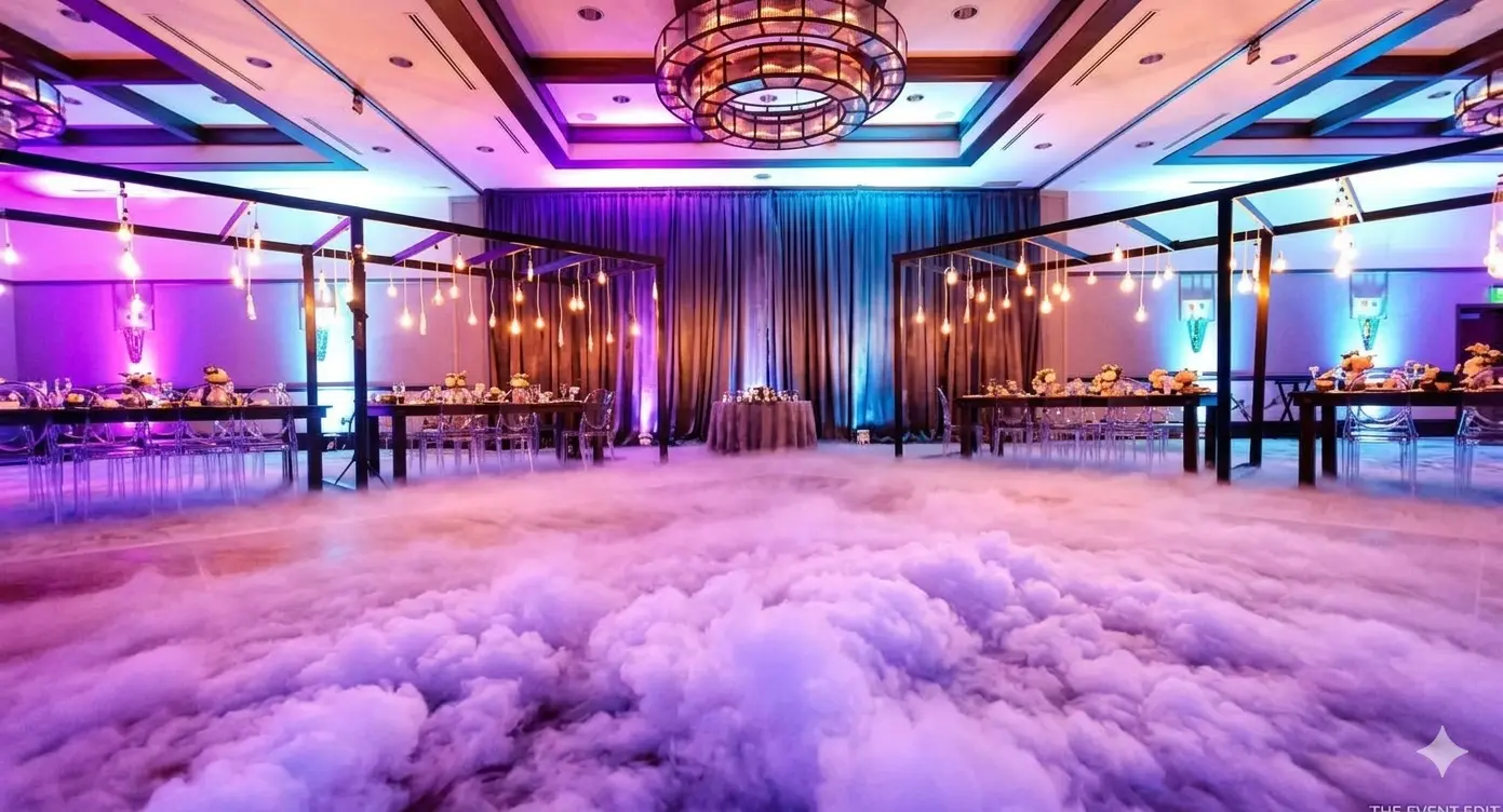 Dry ice fog machine effect during a Canberra wedding first dance